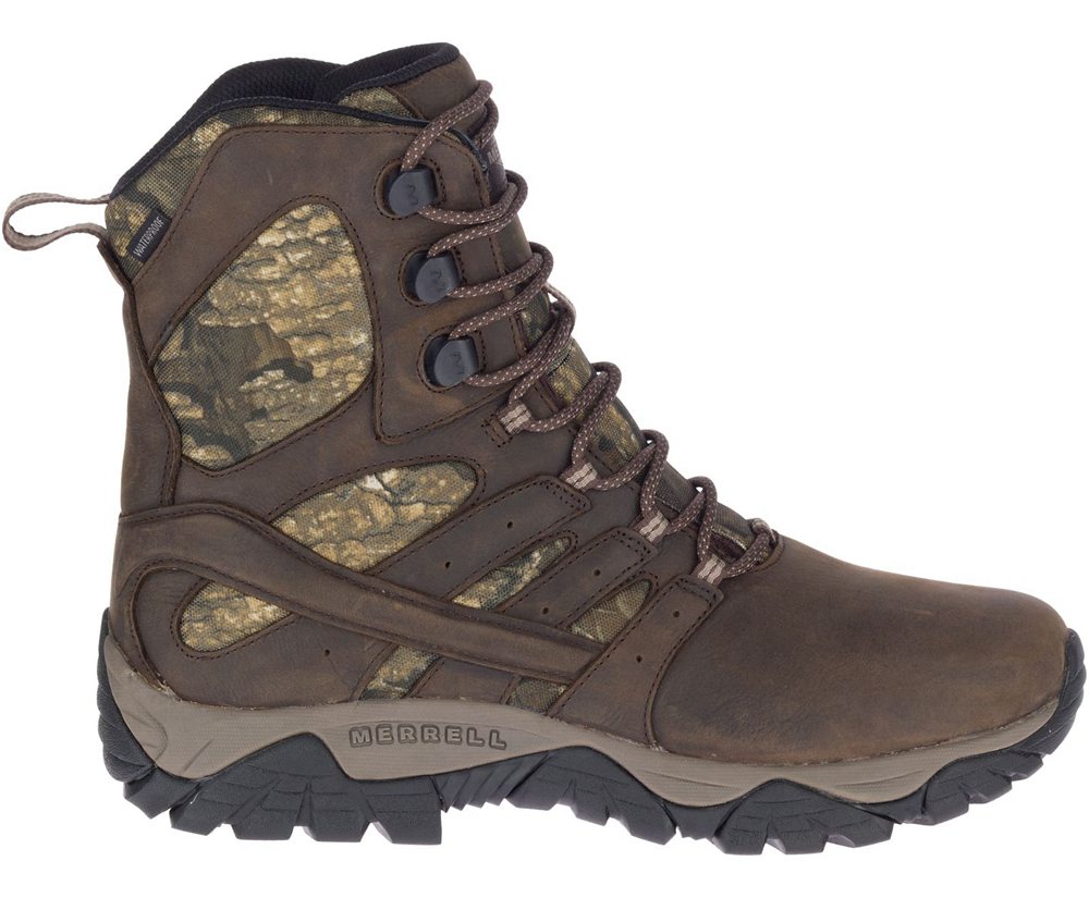 Kozaki Merrell Męskie Brązowe - Moab Timber 8" Waterproof Sr - 386471-WQA